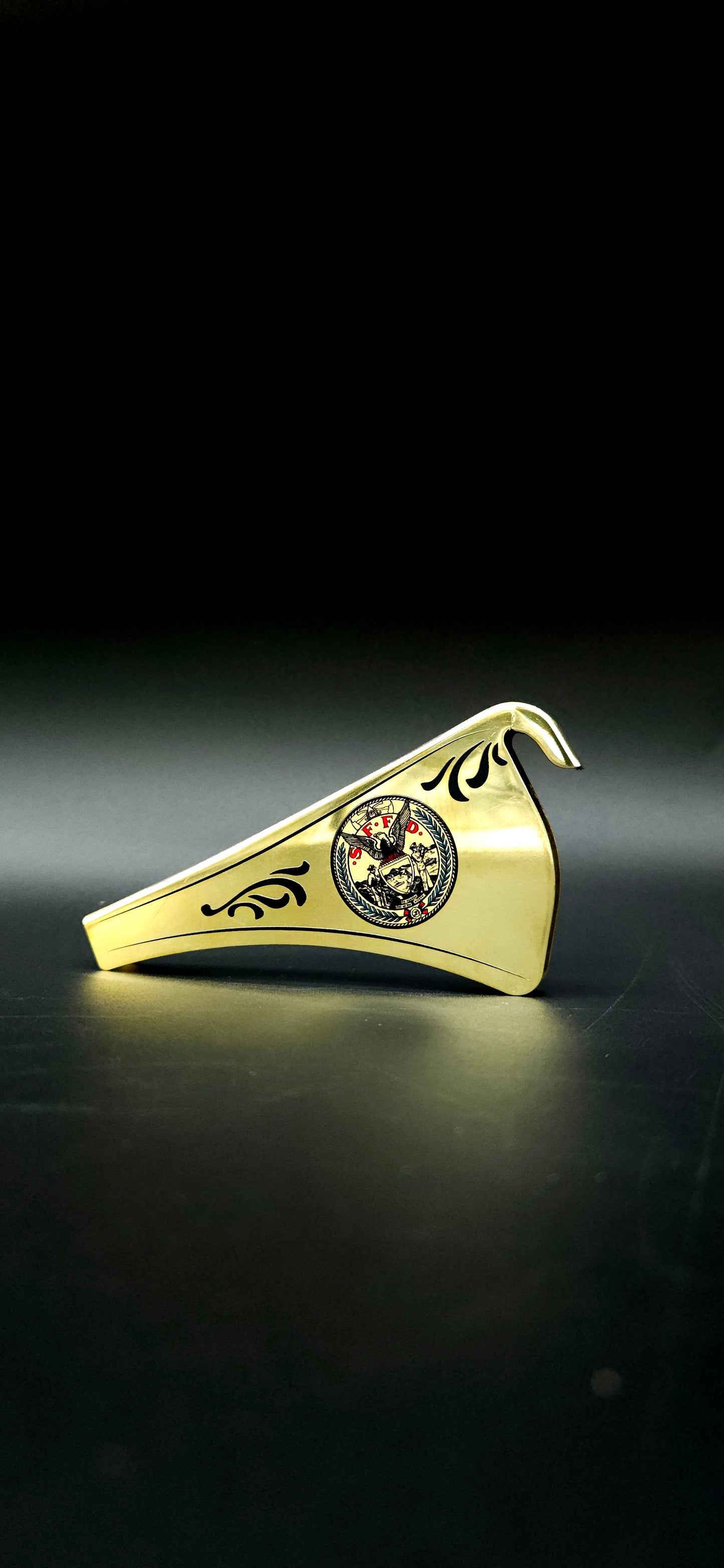 San Francisco Fire Department Brass Front Holder