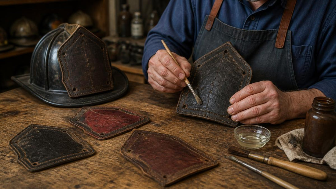 Restoring Vintage Leather Fire Helmet Shields
