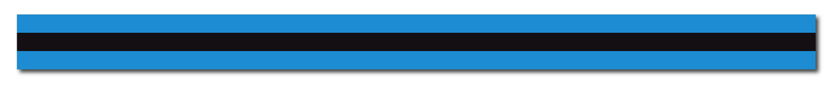 BLUE & BLACK TRIPLE STRIPE REFLECTIVE HELMET TRIM