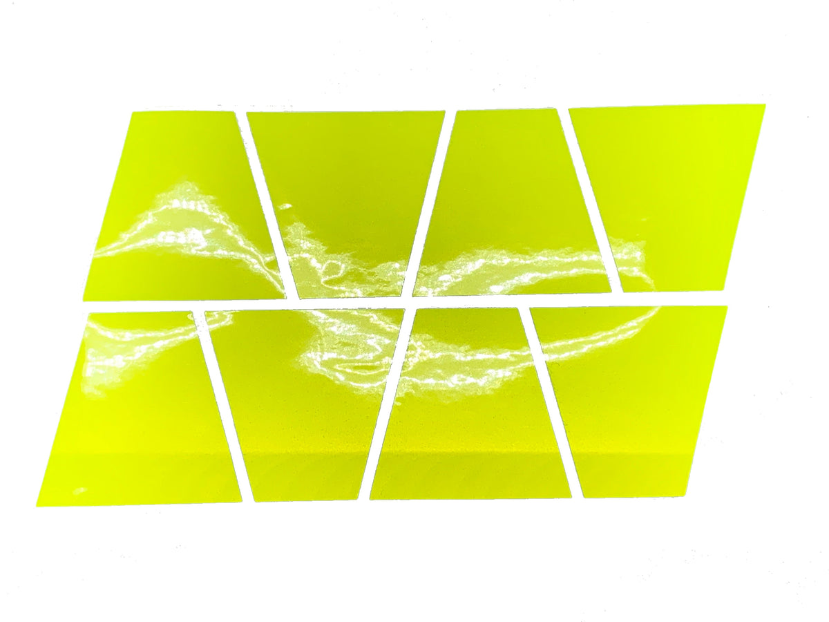 RETRO FLUORESCENT YELLOW REFLECTIVE HELMET (TET) TETRAHEDRON 8 PACK