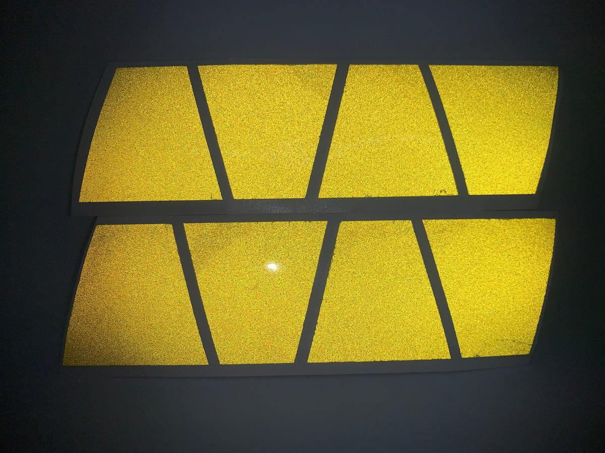 RETRO FLUORESCENT YELLOW REFLECTIVE HELMET (TET) TETRAHEDRON 8 PACK