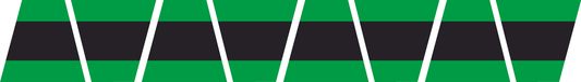 GREEN & BLACK TRIPLE STRIPE REFLECTIVE HELMET (TET) TETRAHEDRON 8 PACK