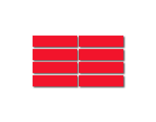 RED REFLECTIVE HELMET BAR 8 PACK